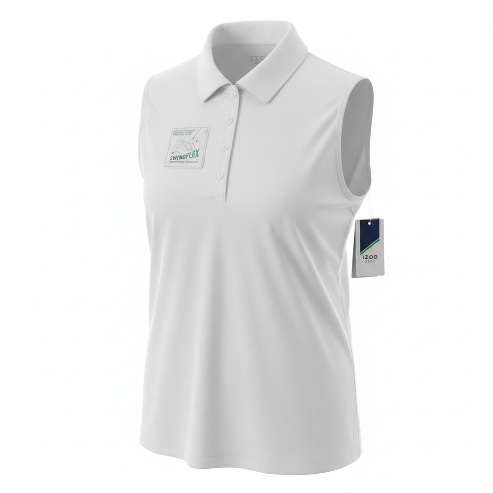 NWT Sleeveless Polo IZOD Golf XXL Women White SwingFlex Stretch Wicking‎ UPF-15